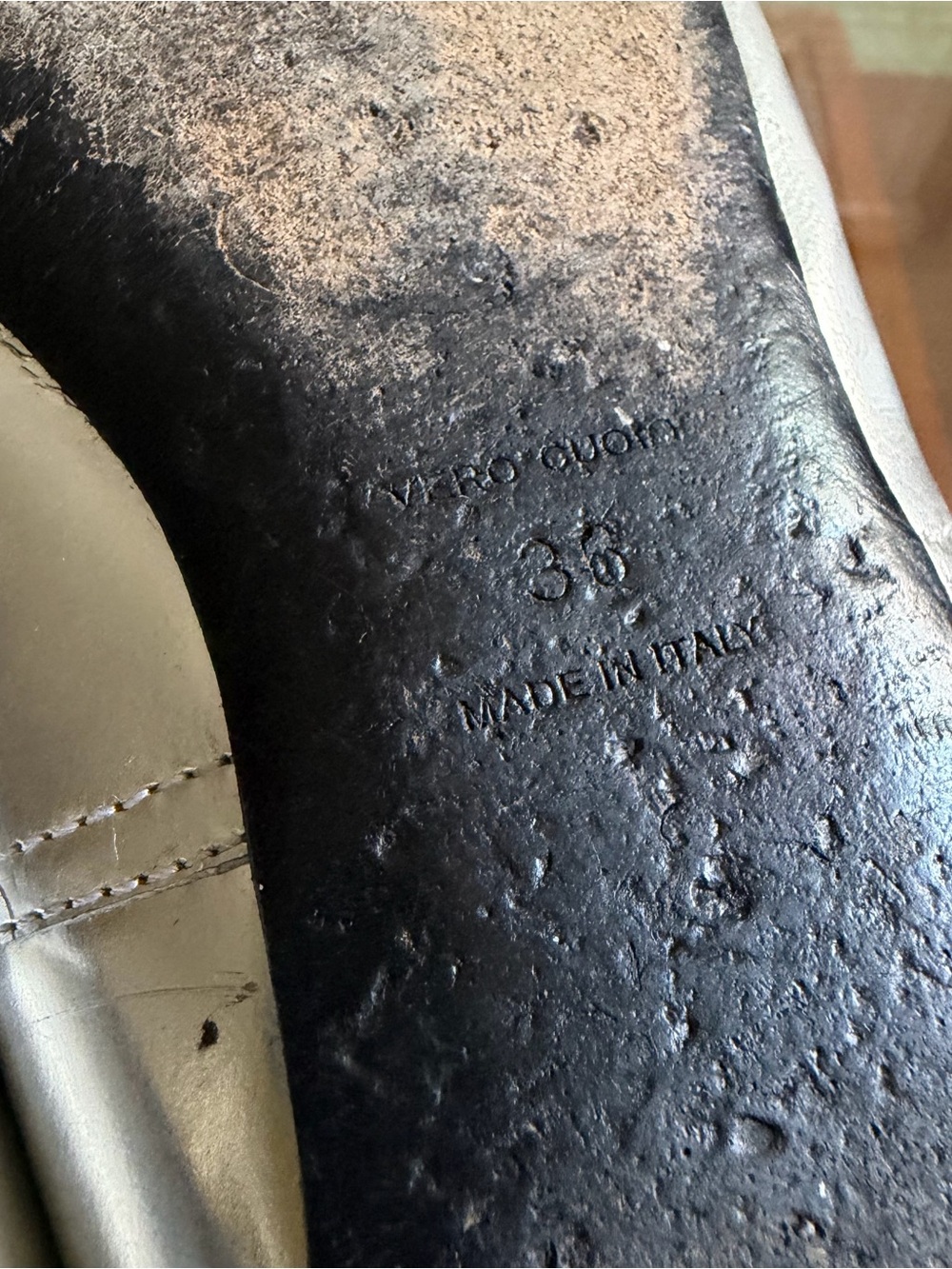 PRADA • metallic silver bow cap toe ballet flats - Picture 10 of 11
